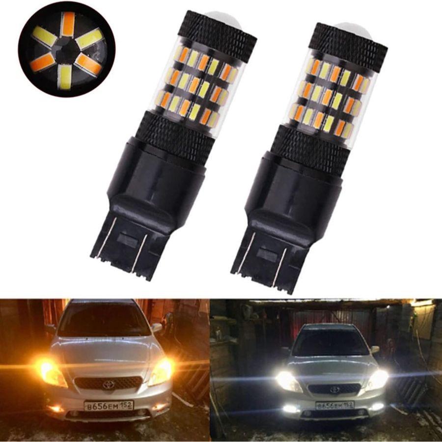 LED LIGHTING 7443 7444 Front Turn Signal LED Bulb Dual Function White Yellow Swi