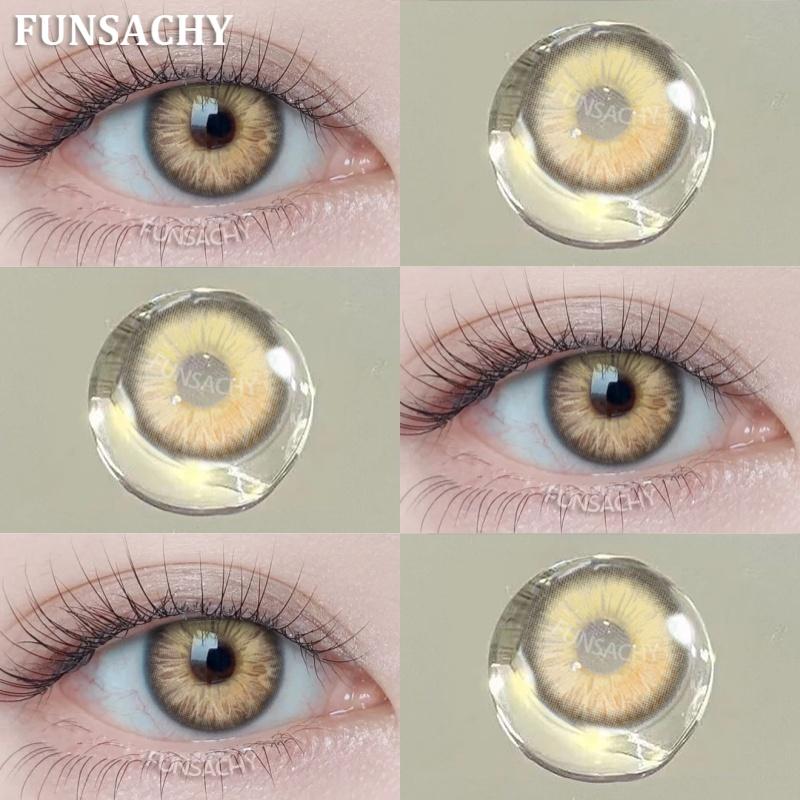 FUNSACHY Brown Korean Lenses Colored Contact Lenses For Eyes Fashion Lens Beautiful Pupil Yearly Use Natural Gray Eye Contacts