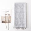 Scarf Silk Scarf Plain and Elegant Light Color Intellectual Printing Soft Sunscreen Thin Fringed Shawl Women