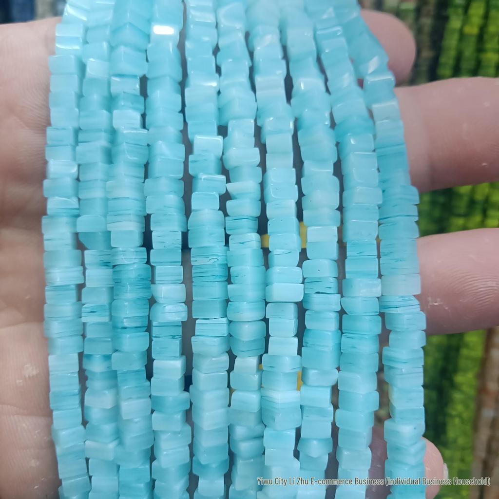 3x4mm Nepal Lampwork Quadratische Perlen für DIY Schmuckherstellung