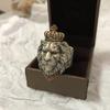 Retro Men's Ring Crown Lion Head Lion King Ring Exaggerated Halloween Ornament