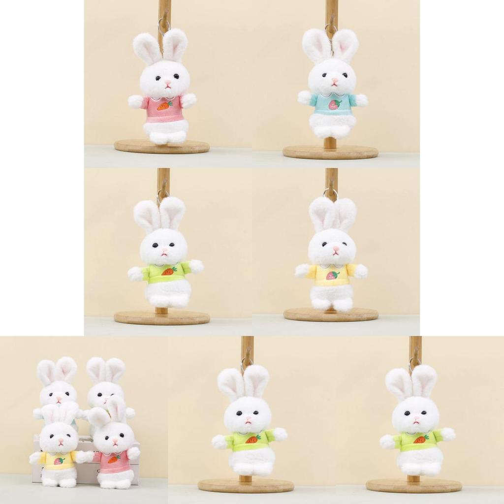 Cute Rabbit Plush Toy With Short Pile Fabric For Bag Decoration And Collection