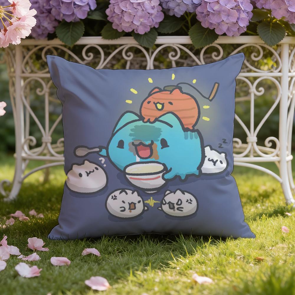 B-Bugcat C-Capoo Cushion Cover Home & Car Dual-Scene Pillow Cover: Reversible for Premium Comfort