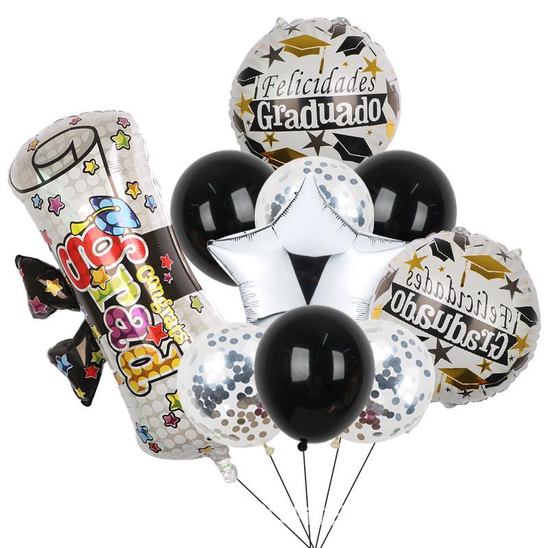 

Сезон выпускных 2024 12-дюймовый латексный шарик с пайетками из алюминиевой фольги набор из 10 штук оформление для вечеринки счастливого выпускника подарок Set 6