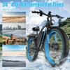 Elektrofahrrad für Erwachsene Vitilan H5 1000W x2 Motor LCD-Display 52V 25AH Shimano 7-Gang All-Terrain E-Bike Maximale Zuladung 150kg Blau