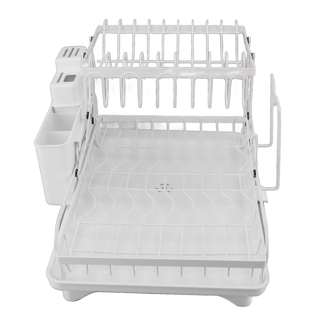 Dish Drying Rack Folding 2 Tier Multipurpose Easy Storage Dish Dryer Rack for Kitchen Countertop