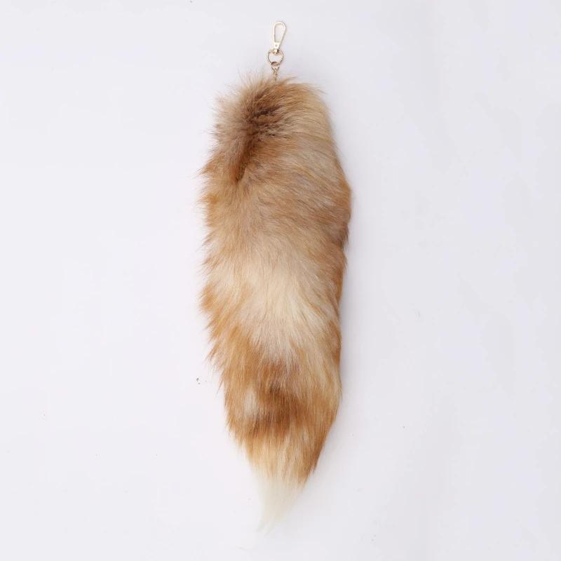New Fashion Wolf Tail Fur Keychains Unisex Pendant Car Keyring Holder Key Chains Charm Bag Accessories Gifts