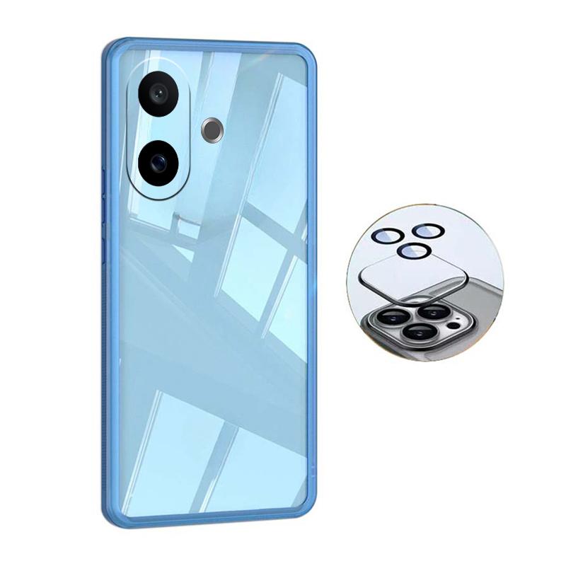 For Vivo V60 Lite Case Camera Protection Semi Transparent Soft Silicone Shockproof with Lens Protector Films for Vivo V60 Lite Back Cover