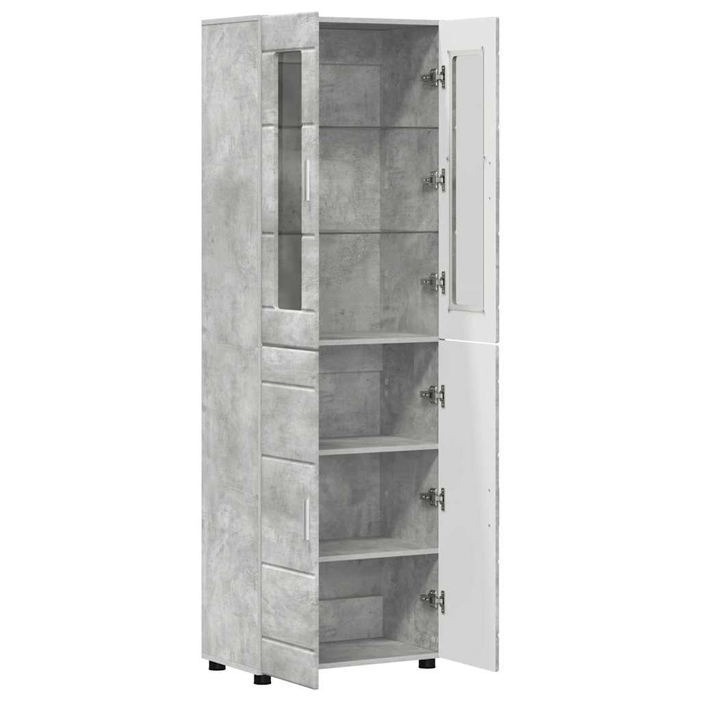 Highboard FLORIN Concrete Grey 60 x 35 x 182 cm Particleboard