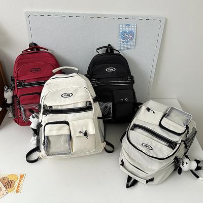 Student Schoolbag Harajuku Retro Campus Junior High School Student Backpack Large Capacity Tooling Backpack
