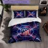 Atletico Madrid Pattern 3 Pieces Bedding Set Soft Microfiber Duvet Cover with Pillow Cases for Bedroom
