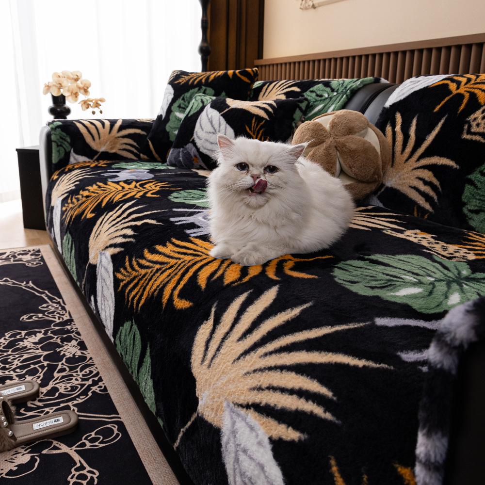 Bohemian Style Rabbit Plush Sofa Cushion  New Sofa Cover Autumn And Winter Premium Blanket