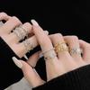 New Light Luxury Zircon Niche Design Sense Unique Opening Ring Women'S Cold Wind Exquisite Fashion Jewelry