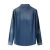 Women's Winter 2026 Retro Washed Denim Shirt Jacket - Loose Fit, Casual Hong Kong Style Outerwear
