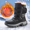 Classic Fashion Outdoor Anti-slip Warm Snow Shoes Men's Winter Snow Boots with Lining, High-top Men's Shoes, Large Size Boots,