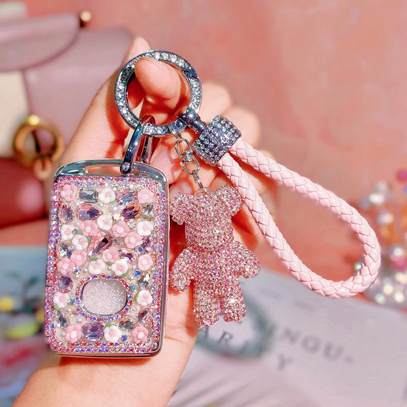 20-21 Mazda 3 Axela & CX30 Key Case with Rhinestone Buckle for Women
