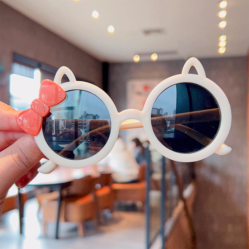 

2023 New Children Cute Cartoon Heart Bowknot Shaped UV400 Sunglasses Girls Outdoor Sun Protection Sunglasses Kids Sun Glasses 0-8 years old белый