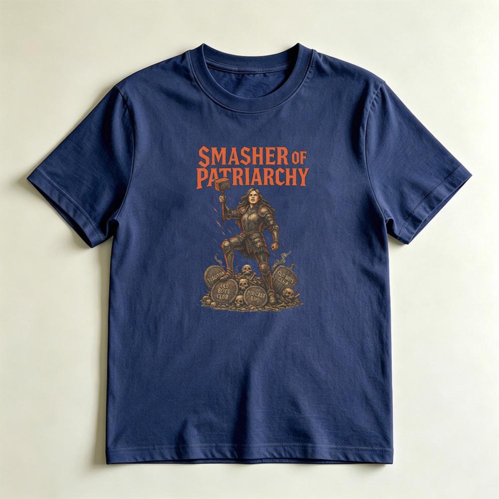 Smasher Of Patriarchy Feminist Warrior TShirt Retro Bold Unisexs Rights Graphic Tee Empowering Funny Casual Unisex Cotton Shirt