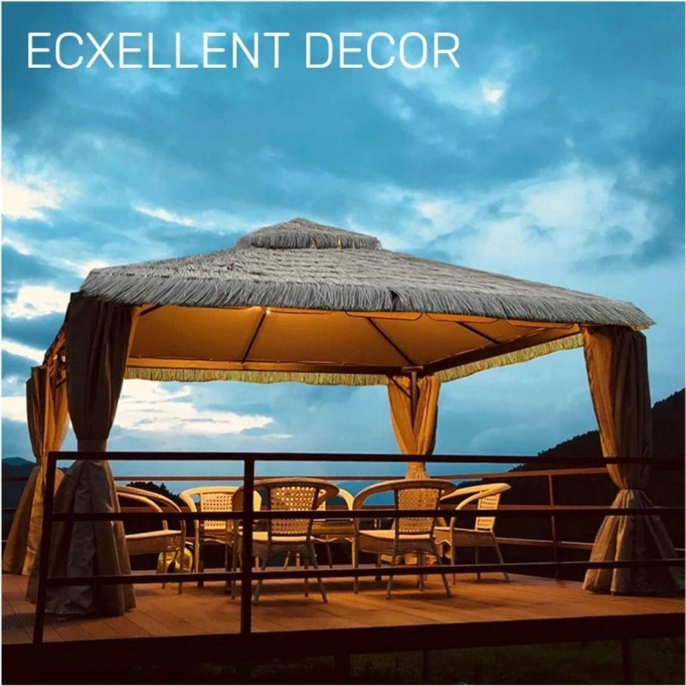 PVC Thatch Decorative Fake Grass Roof Home Garden Decor Simulation Straw Roof Outdoor Roof