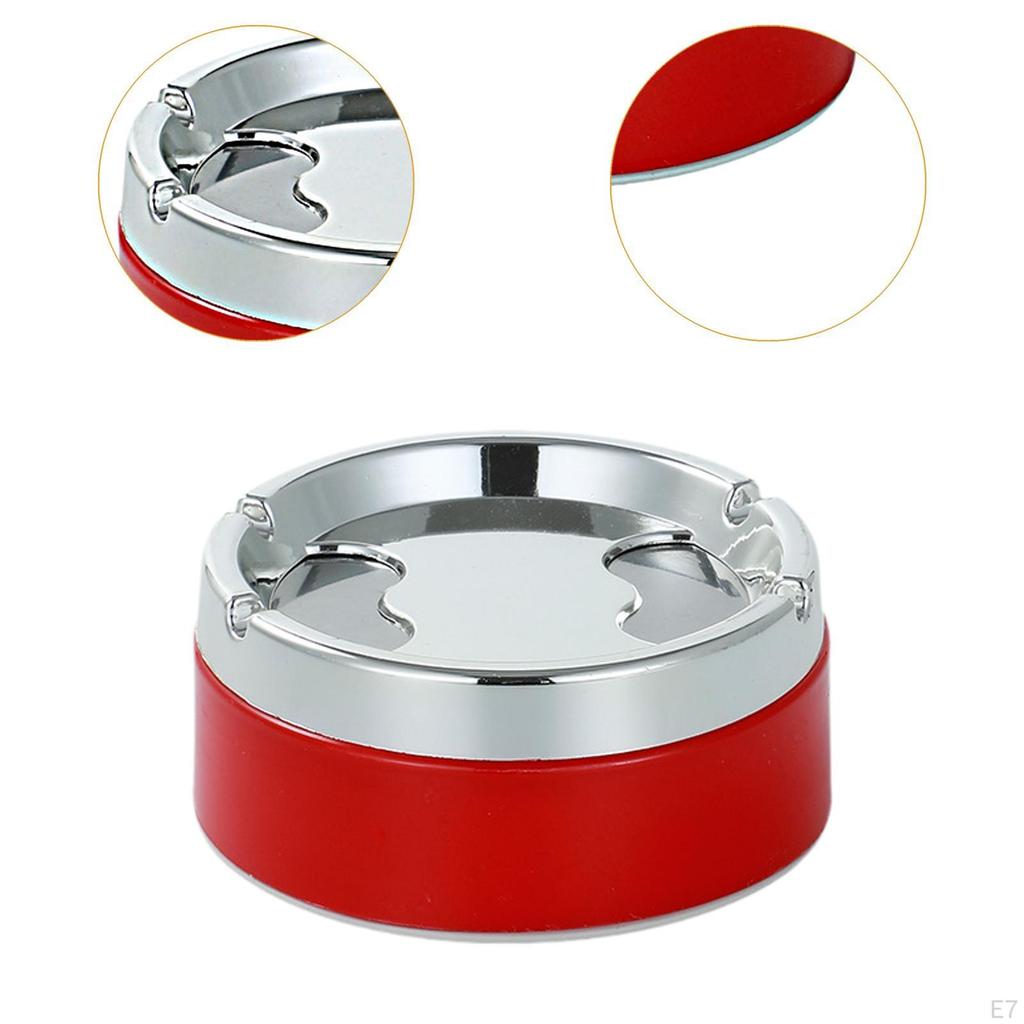 Modern Tabletop Ashtray Portable Stainless Steel for Parties Bar Car Black