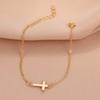 Hot Selling New Crucifix Horizontal Sideways Cross Charm Bracelets for Women Stainless Steel Bridesmaids Gift