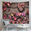 Happy Valentines Day Tapestry Red Rose and Love Heart Tapestry Art Decor Wall Hanging Home Living Room Bedroom Dorm Tapestries