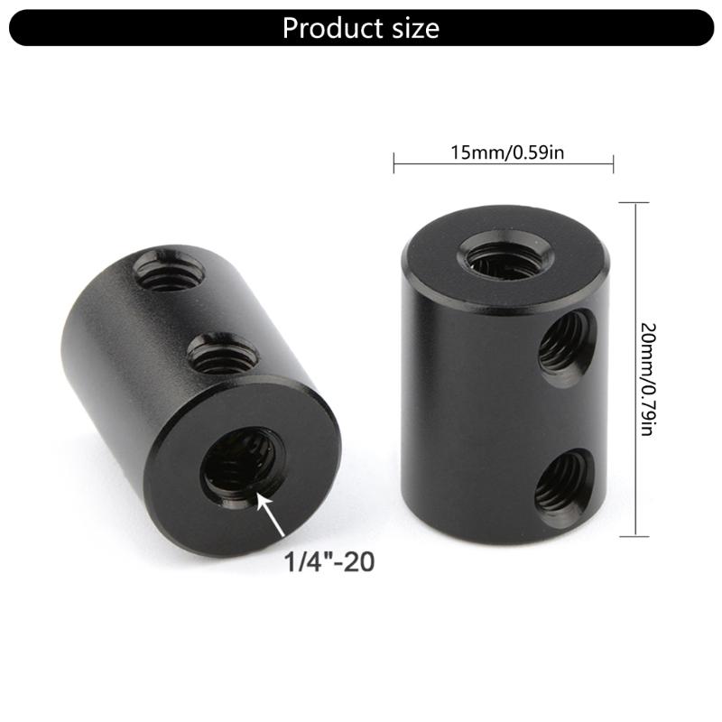 Pack of 2 Mounting Spacers Adjustable Aluminum Alloy 15mm Mini Tubes for Camera Height Adjustment with 1/4-20 Threads