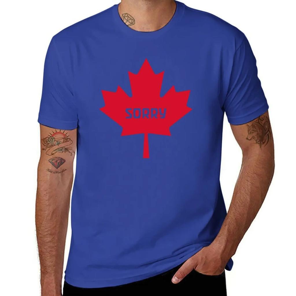 Sorry Canada T-Shirt blacks summer top Aesthetic clothing mens workout shirts