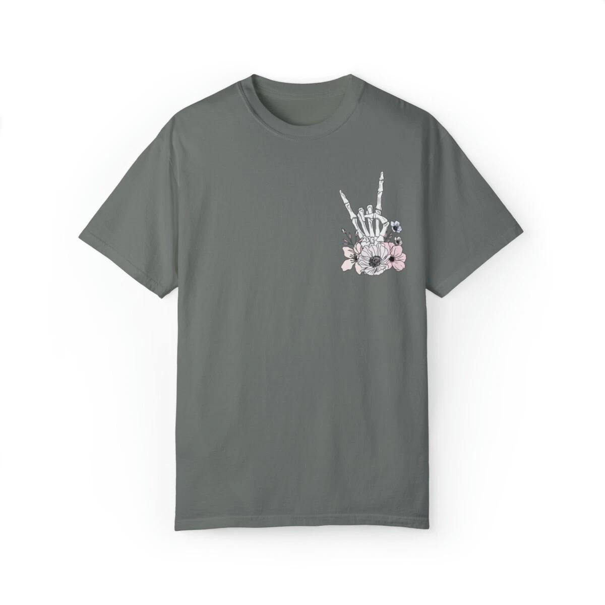 Rock and Roll T-Shirt, Flower Floral Print Shirt, Lung Pulmonary Breathing Shirt XL