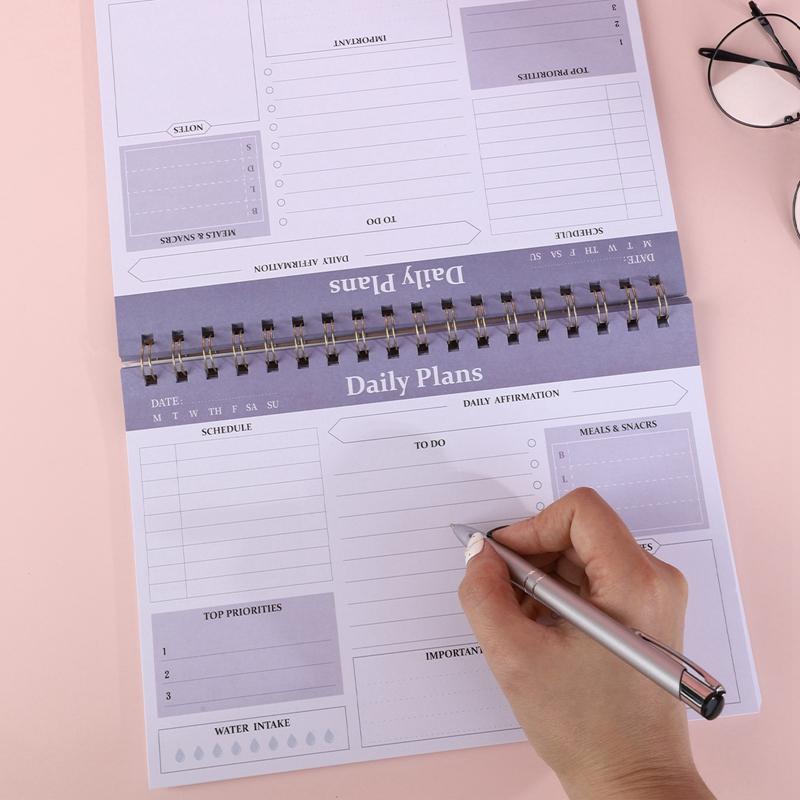 Coil Planner Cartoon Portable Week Plan Time Management Agenda Task List Note Student School Study Stationery