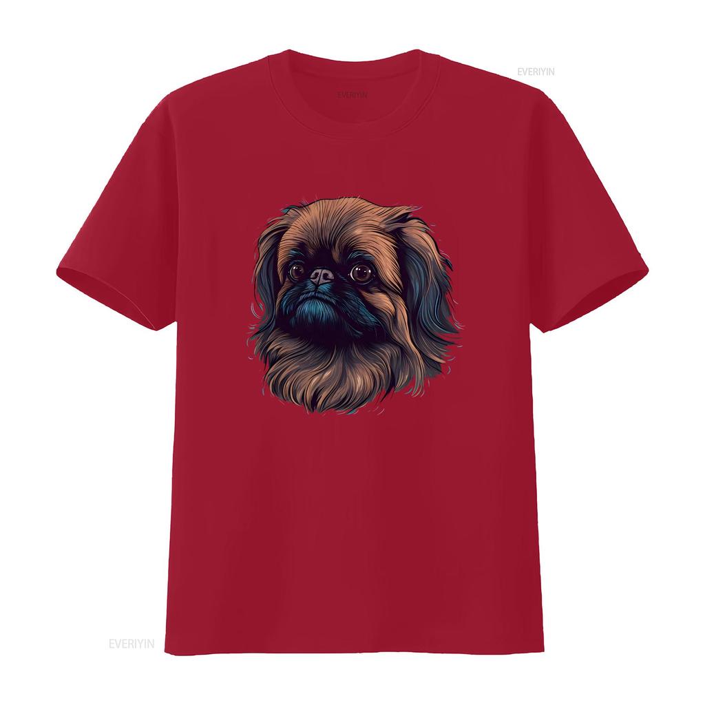 Pekingese T Shirt Lion Dog Mom Dad Owner  Vintage Washed Streetwear Comfortable Breathable Slightly Homme Stylish