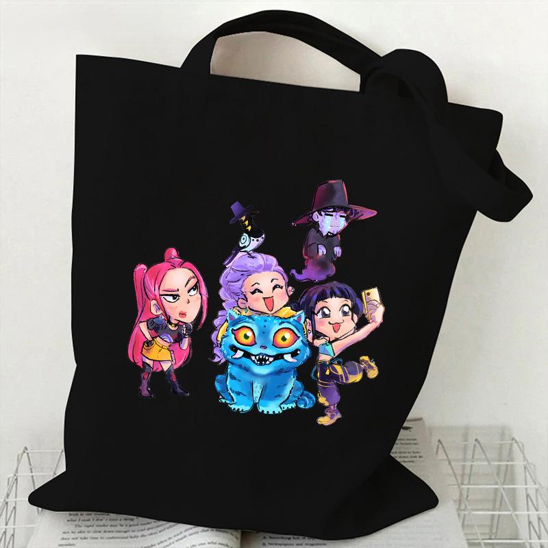 Spot KPOP Korean Witch Hunter Group Printed Canvas Bag Single Shoulder Handbag Shopping Bag