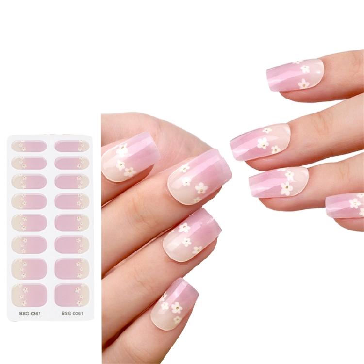 Полуотвержденные гелевые полоски для ногтей, патчи, слайдеры, полоски с клеем, отверждаемые УФ/LED лампой