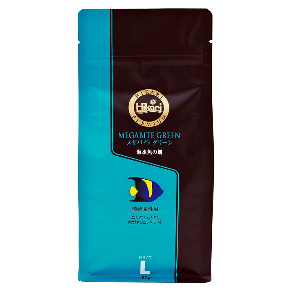 

Hikari Корм для морских рыб, Пробиотик, Megabite Green, Крупный, Без вкуса, 180г (х 1)