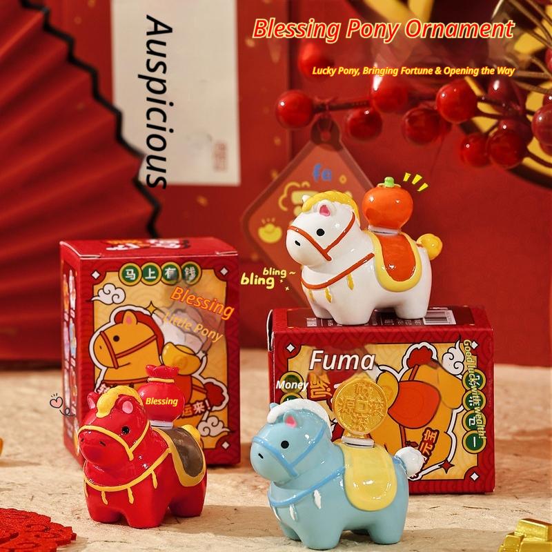 Year Of The Horse Fortune Zodiac Mascot Figurine Blind Box Lunar New Year Gift Desktop Decor Birthday Souvenir