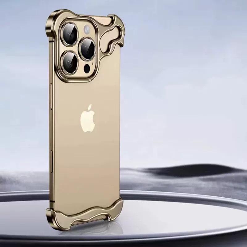 Kompatibel mit iPhone 17 Pro Max: Metall-Eckschutz in unregelmäßiger Form & randloser Linsenschutz für iPhone 14-13.