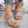 Fashion Shiny Women Platform Sandals Summer 2025 Crystal High Heels Party Shoes Woman Comfortable Thick Heel Sandals Sandalias Mujer