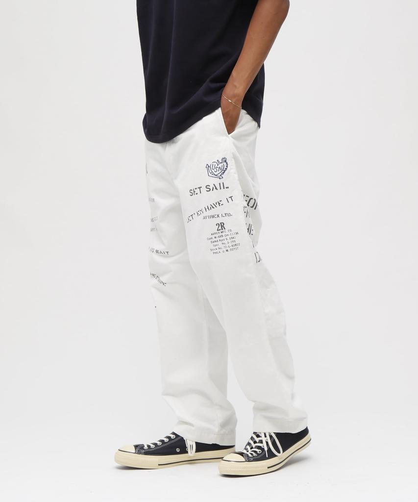 Avirex Aged Look Stencil Chino Pants/trousers/bottoms Men's Xl Size 033 Off White 783-6110012