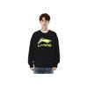Li Ning Sports Fashion Serie Lässiges Colorblock-Sweatshirt mit gedrucktem Logo für Herren Schwarz AWDR369-2