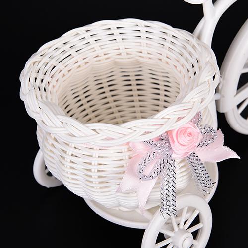 Rattan Vase Flower Basket Small Rattan Tricycle Photography Props Creative Bicycle Flower Basket Party Wedding Decoration