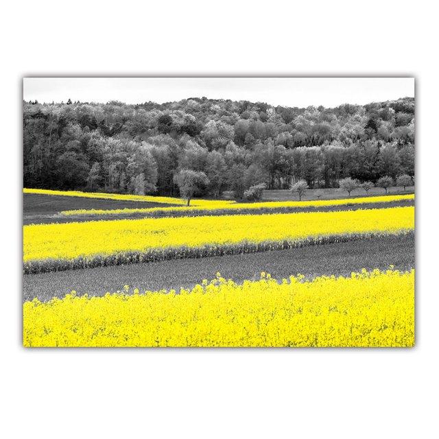Retro Art Country Style Landscape Canvas Painting Rape Flower Sea Poster Office Wall Painting Living Room Home Decoration Mural No Frame