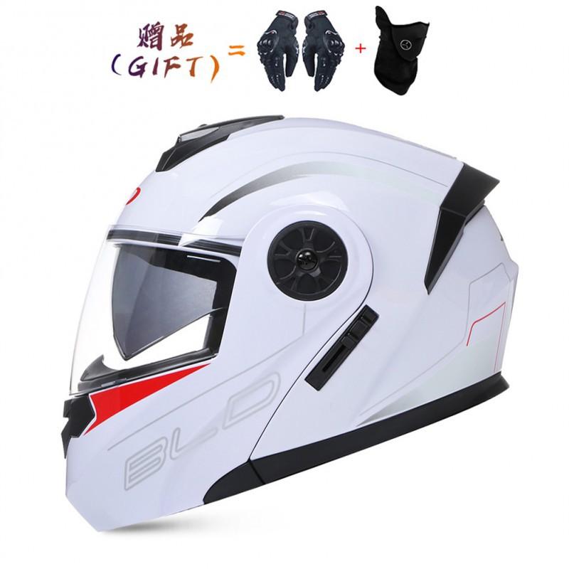 Capacete de Bicicleta Elétrica BLD Capacete de Motocicleta Lente Dupla Completa Exposta Universal para Ciclismo Todas as Estações