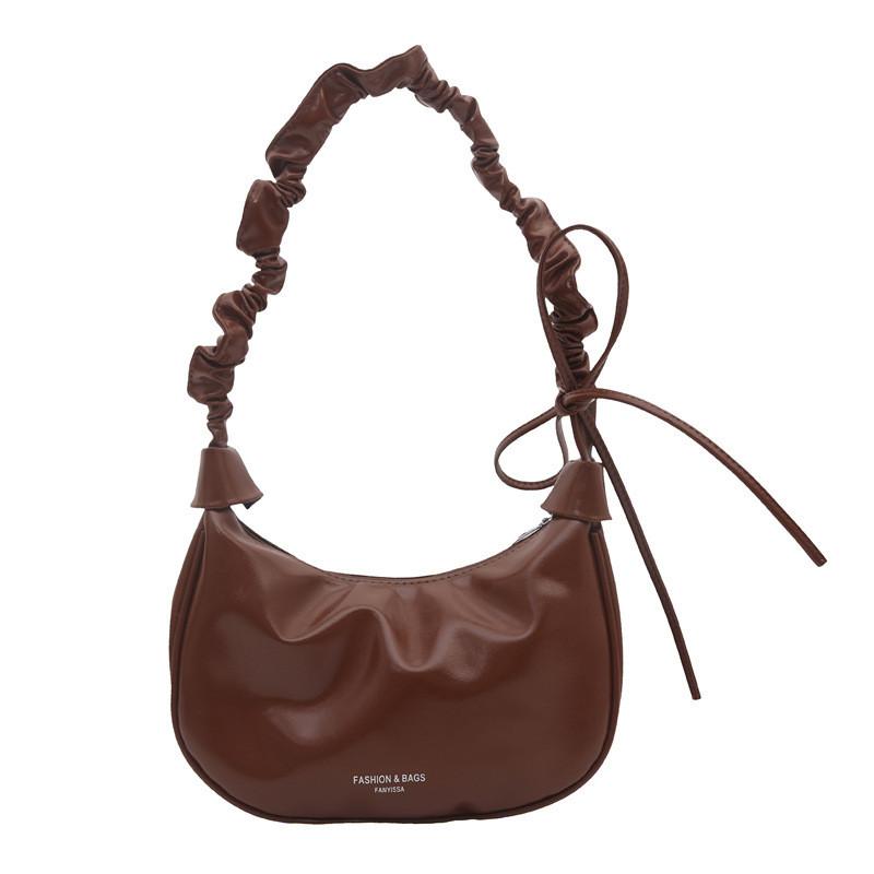 Minimalist Pu Underarm Purse With Zip Closure For Women Street Fashion Accessories