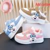 Kids' Low-Top Skate Shoes: Cotton-Padded, Fleece-Lined, Cartoon Design for Toddlers & Young Children