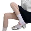 Spring And Summer Thin Meat-Through Lace Tube Socks Women'S White Hollow Mesh Stacking Socks Japanese Sweet Calf Socks