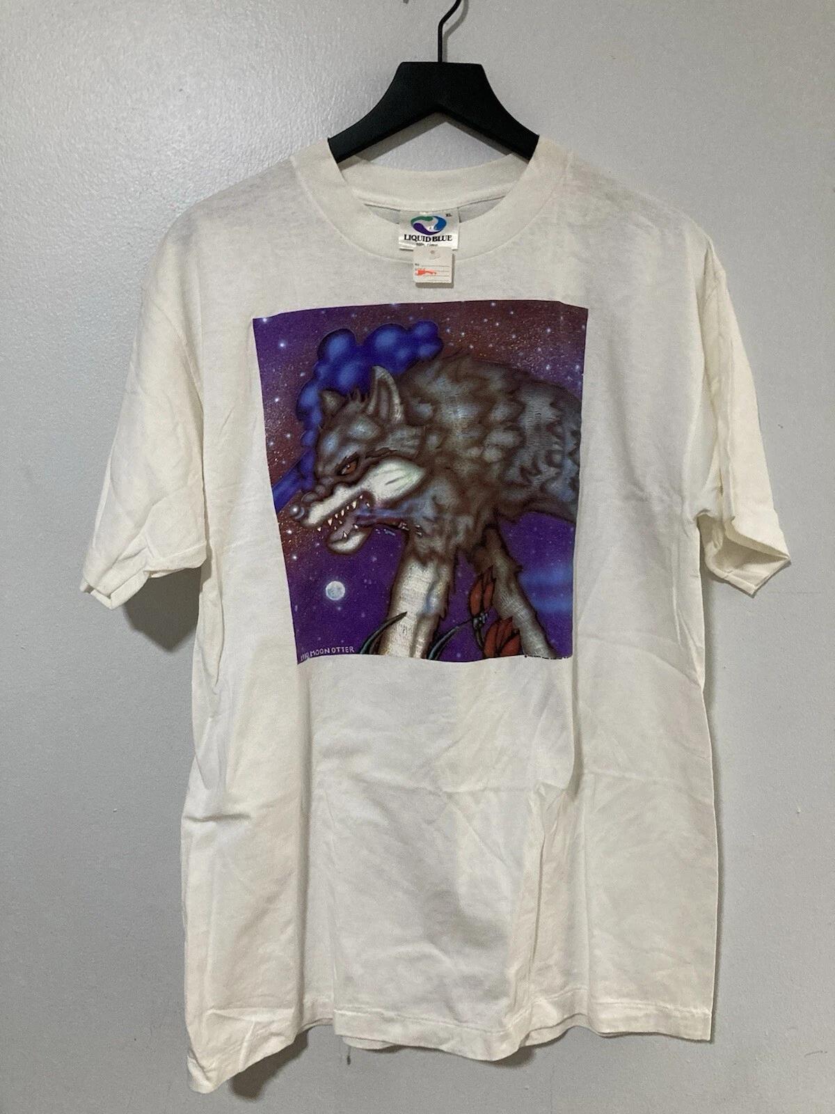Винтажная футболка Grateful Dead Мужская XL Liquid Blue Волк Луна Выдра 1990 GDM S