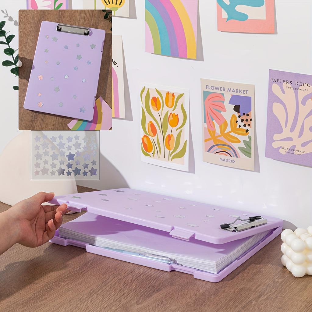 Large-Capacity A4 File Organizer with Clipboard - Durable PP Material,Multi-Functional Document Holder for Students & Office Use