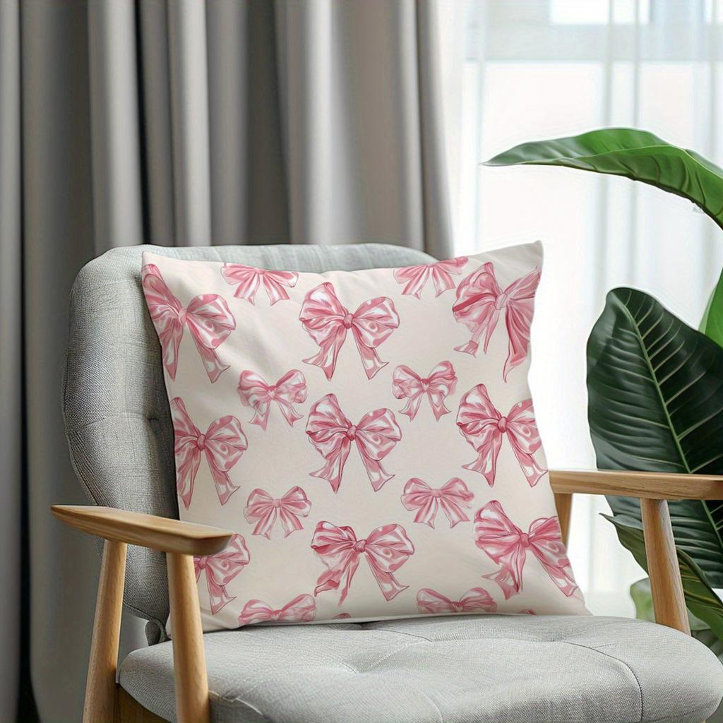 Cute Bow Pattern Pillowcase 45cmX45cm Home Sofa Bedroom Decor