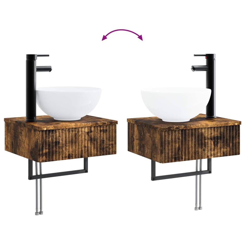 Bathroom Furniture Set 6 pcs Smoked Oak