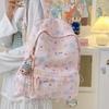 Cute Bow Star Elephant Apple Pattern Student Backpack With Plush Pendant For Middle School Students